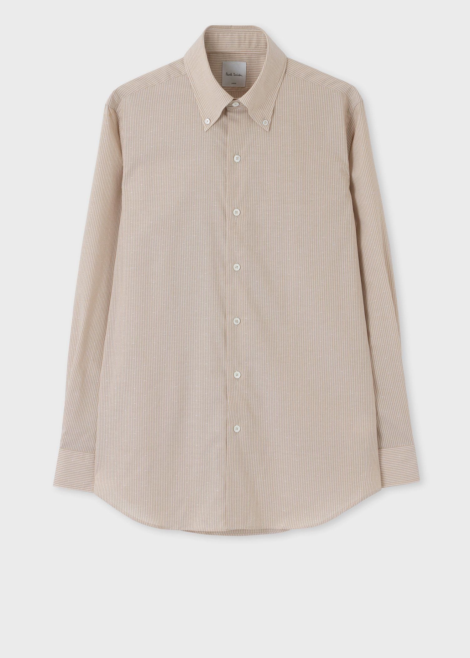 ピンストライプ ボタンダウン ドレスシャツ