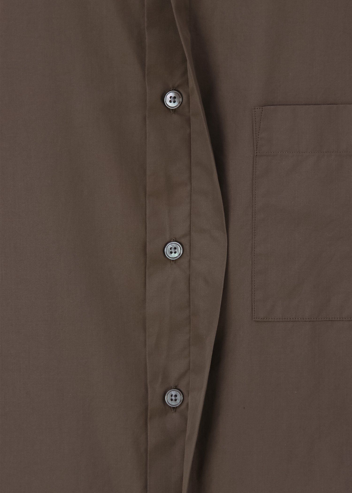 コットンブロード バンドカラーシャツ