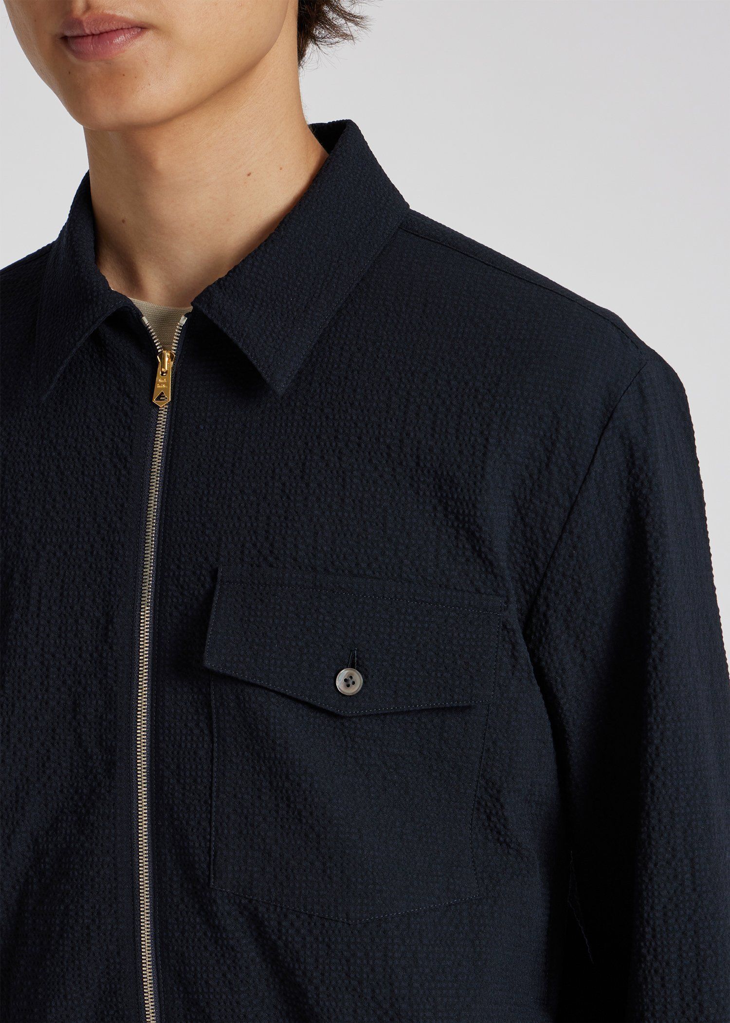 ウールシアサッカー ショートブルゾン