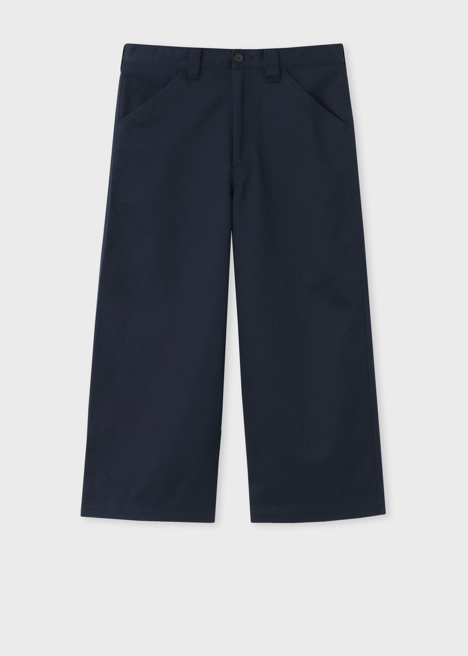 コットンツイル ワイドストレート クロップドパンツ