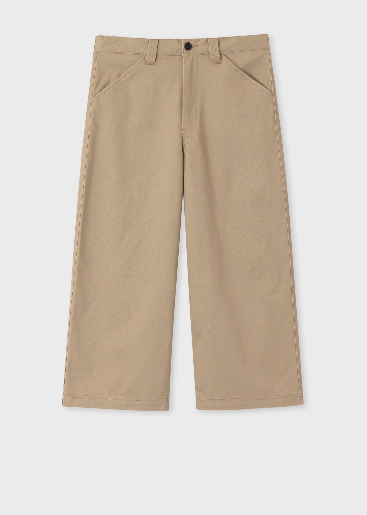 コットンツイル ワイドストレート クロップドパンツ