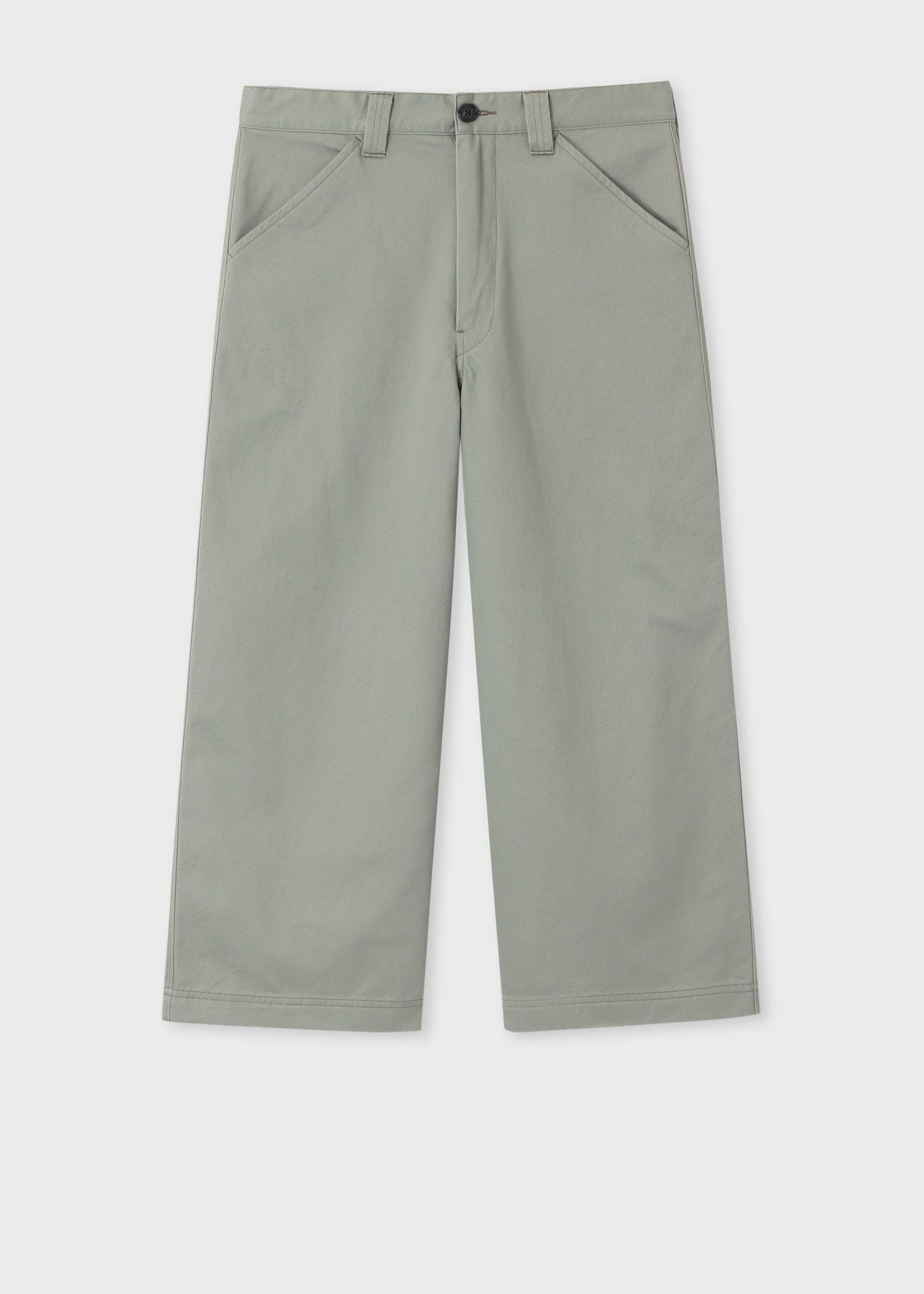 コットンツイル ワイドストレート クロップドパンツ