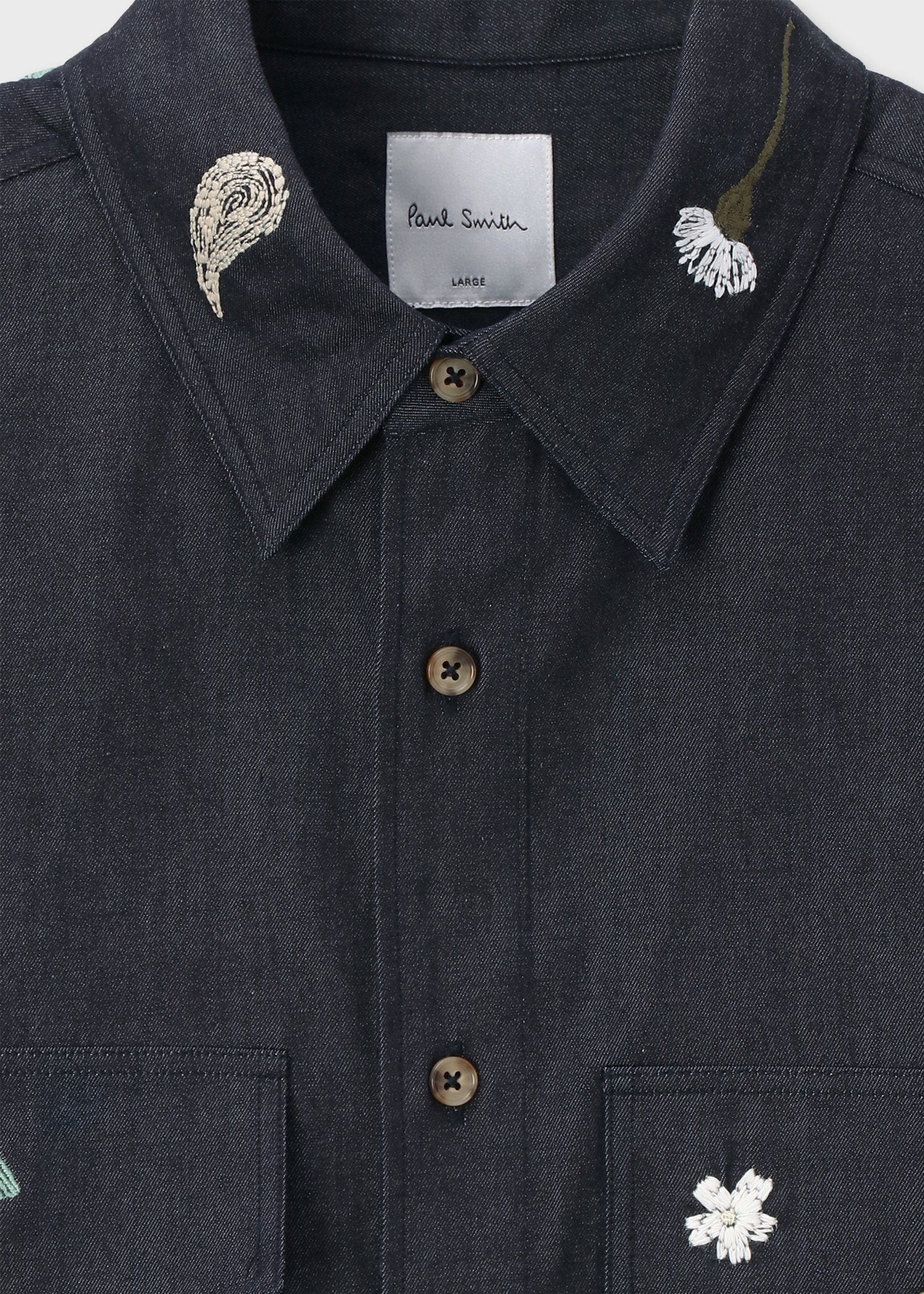 ペイズリーボタニカル インディゴシャツ