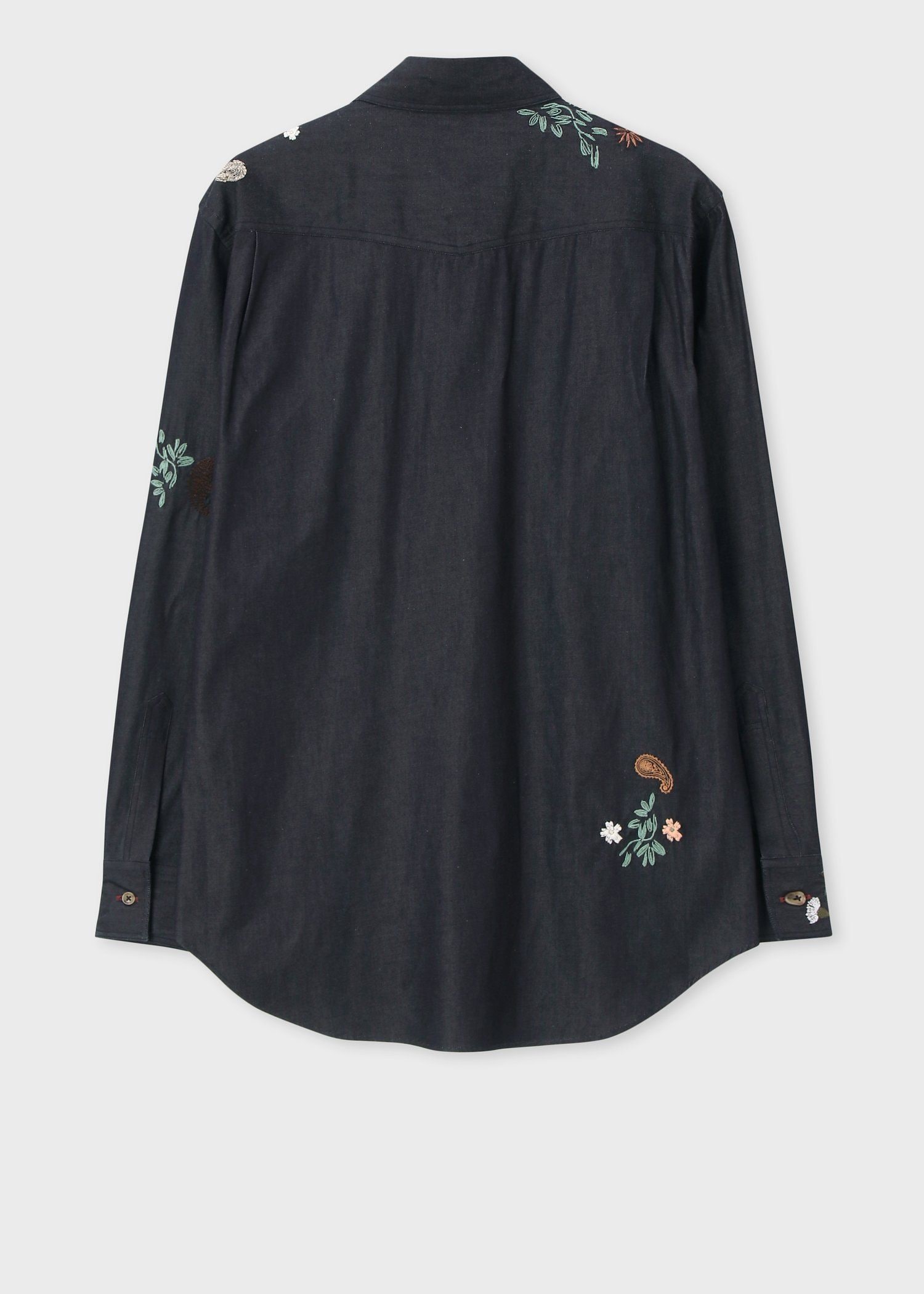 ペイズリーボタニカル インディゴシャツ