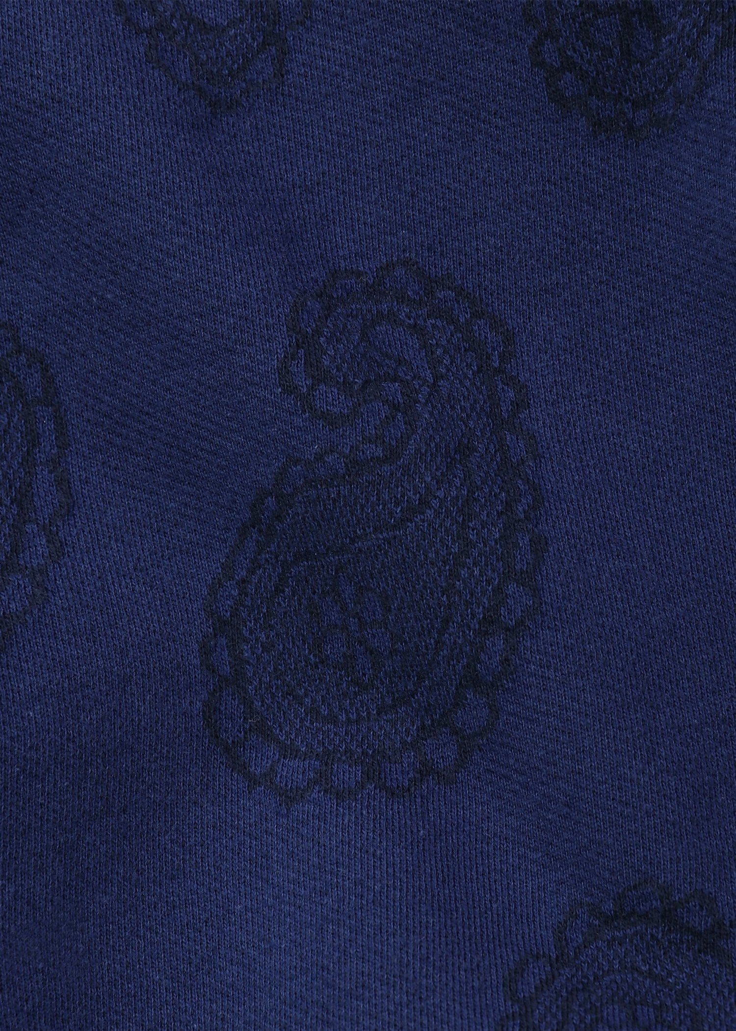 ペイズリージャカード オープンフロント ポロシャツ