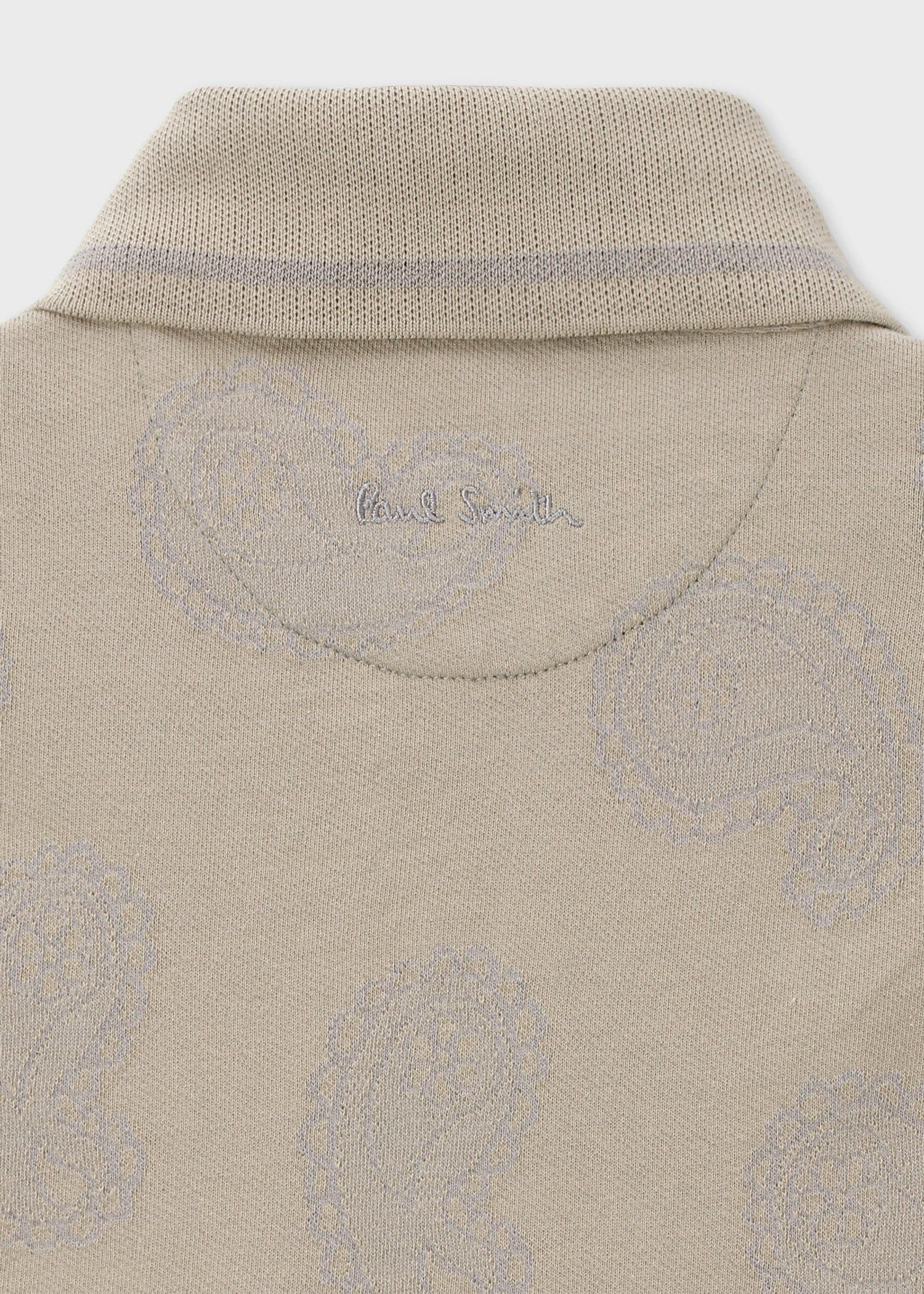 ペイズリージャカード オープンフロント ポロシャツ