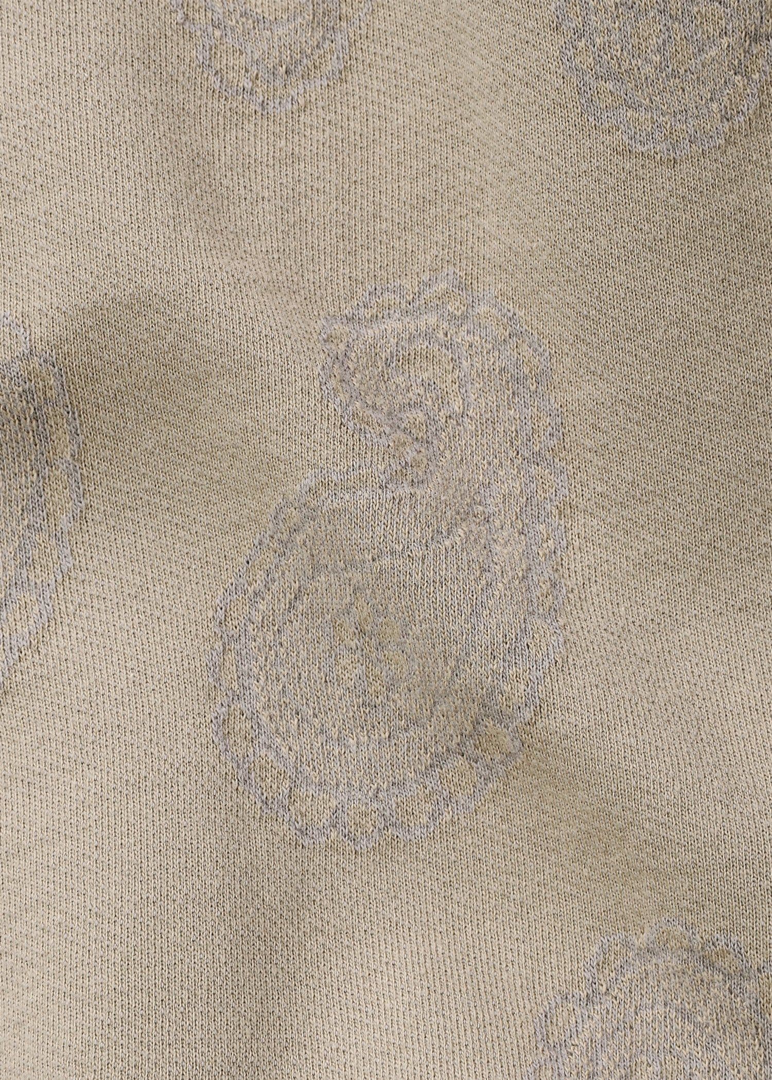 ペイズリージャカード オープンフロント ポロシャツ