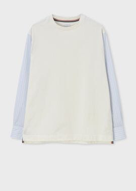 ストライプシャツスリーブ 長袖Tシャツ