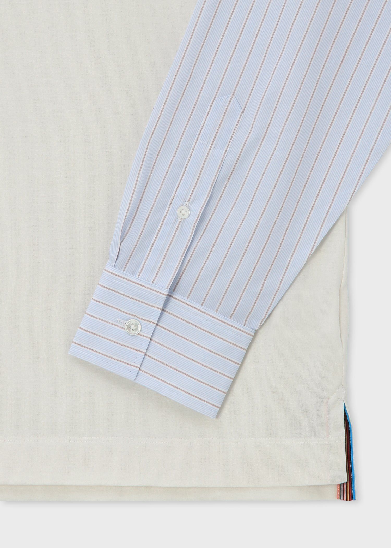 ストライプシャツスリーブ 長袖Tシャツ