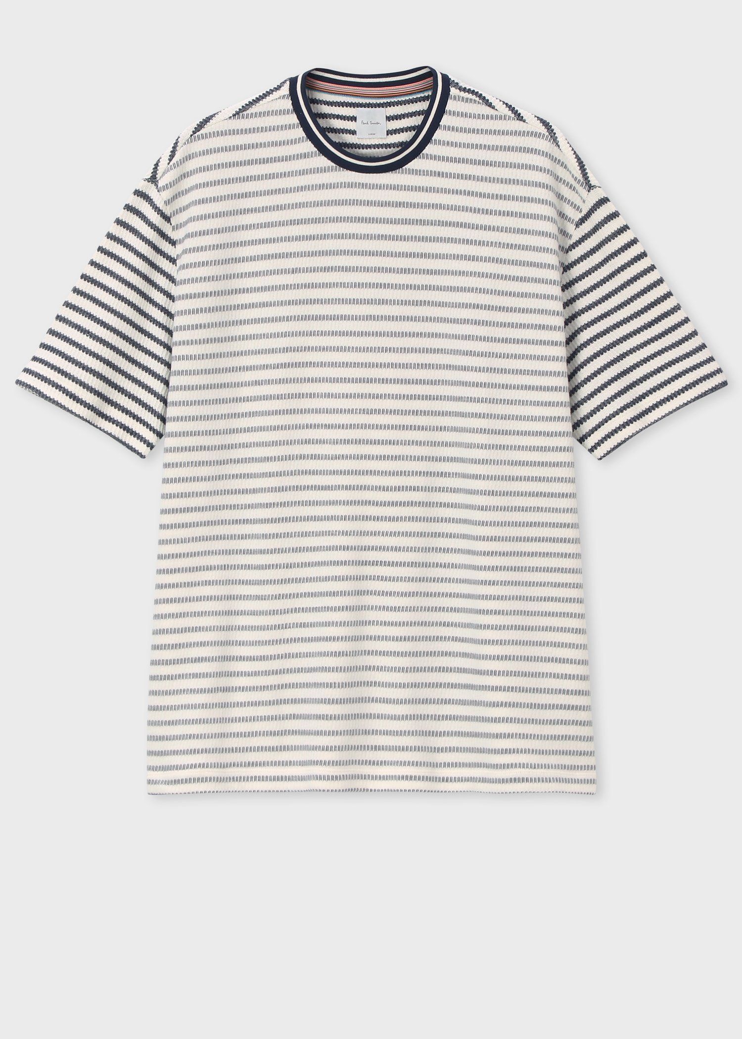 ジャカード ボーダー 半袖カットソー