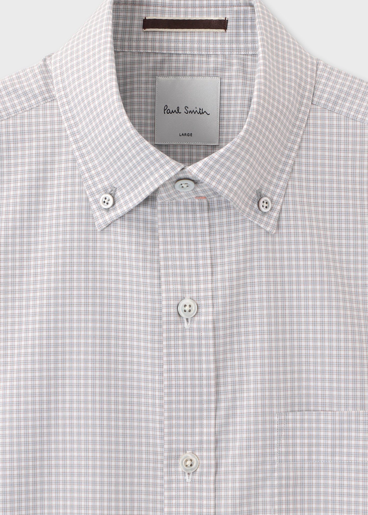 マイクロチェック ボタンダウンシャツ