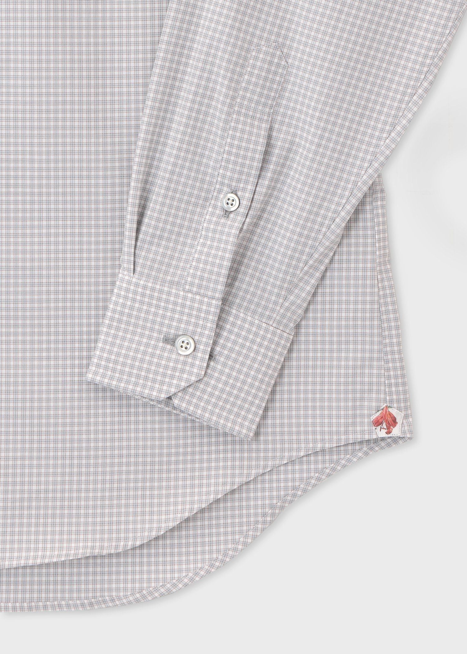 マイクロチェック ボタンダウンシャツ