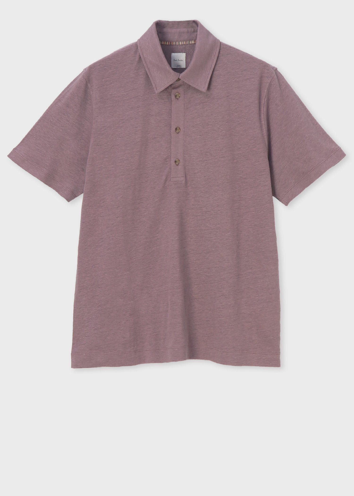 カラーリネン 鹿の子 ポロシャツ