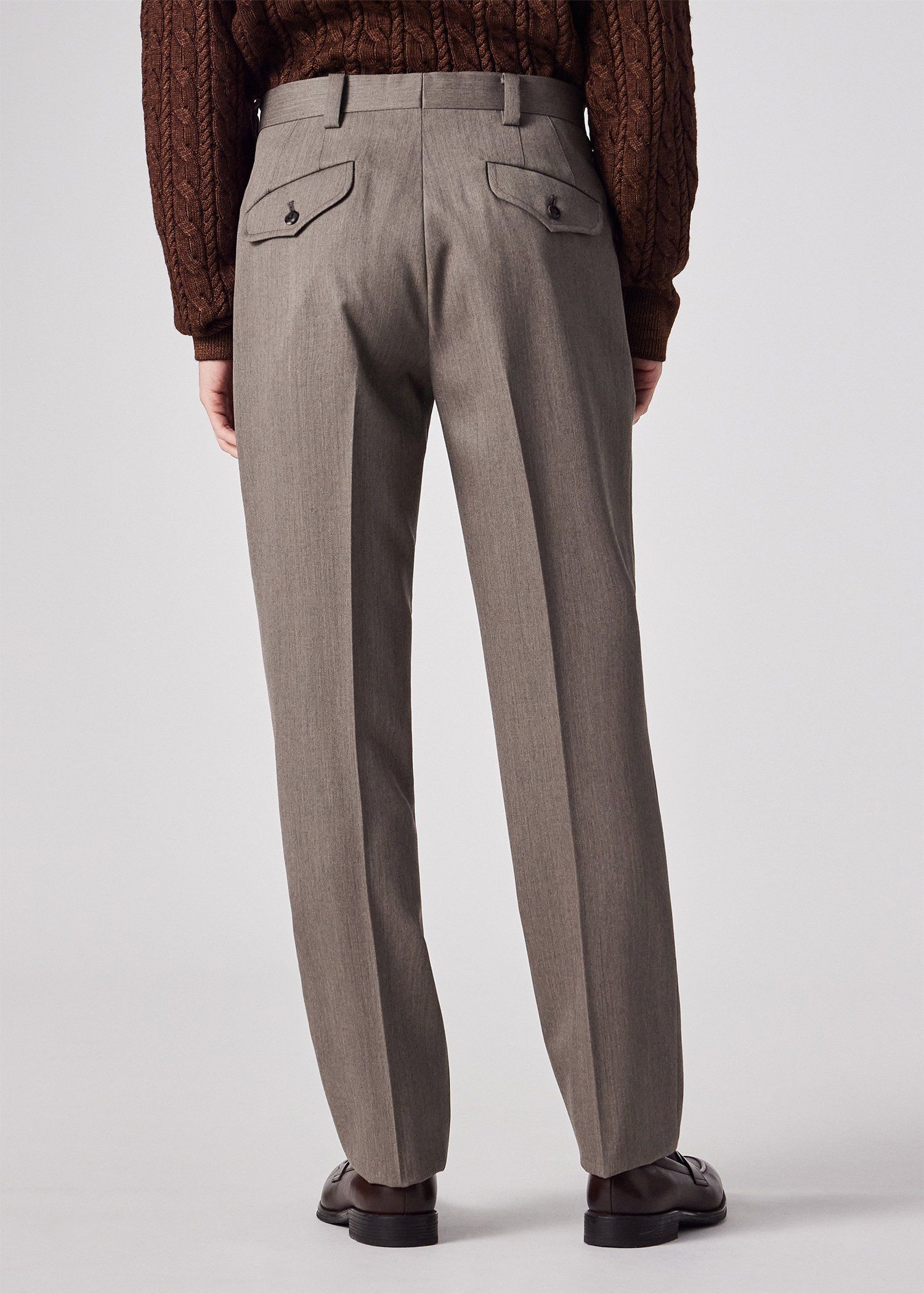 ウールギャバジン 2タックワイドトラウザーズ