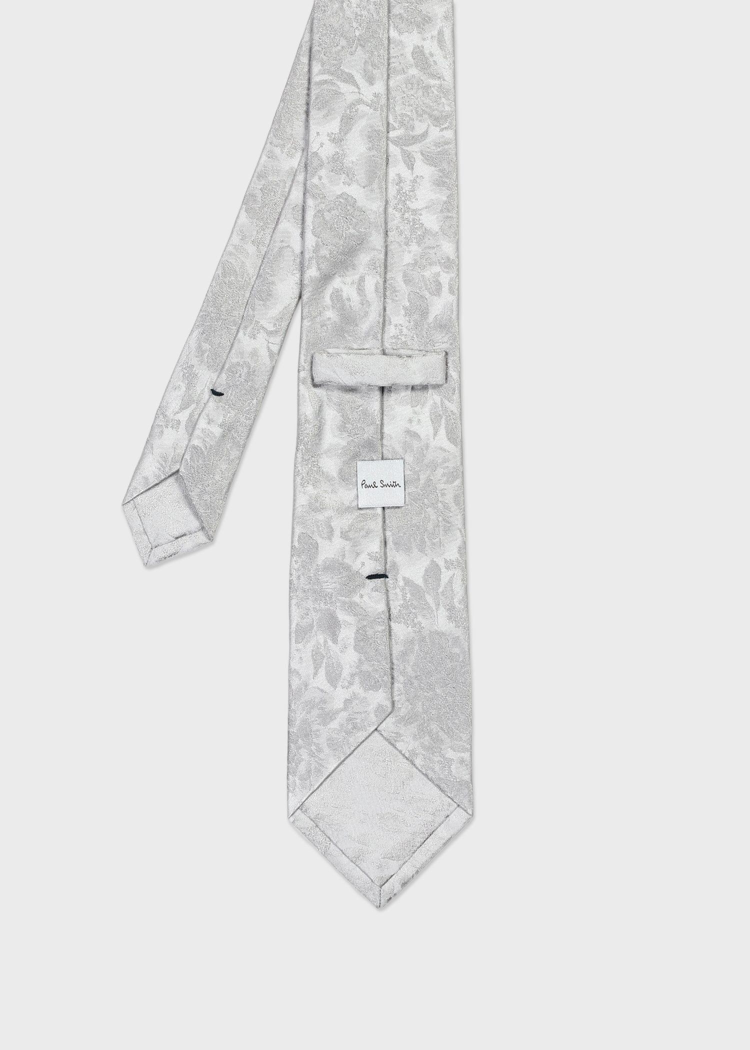ジャカードフローラル タイ（シルバーグレー） ｜ポール・スミス
