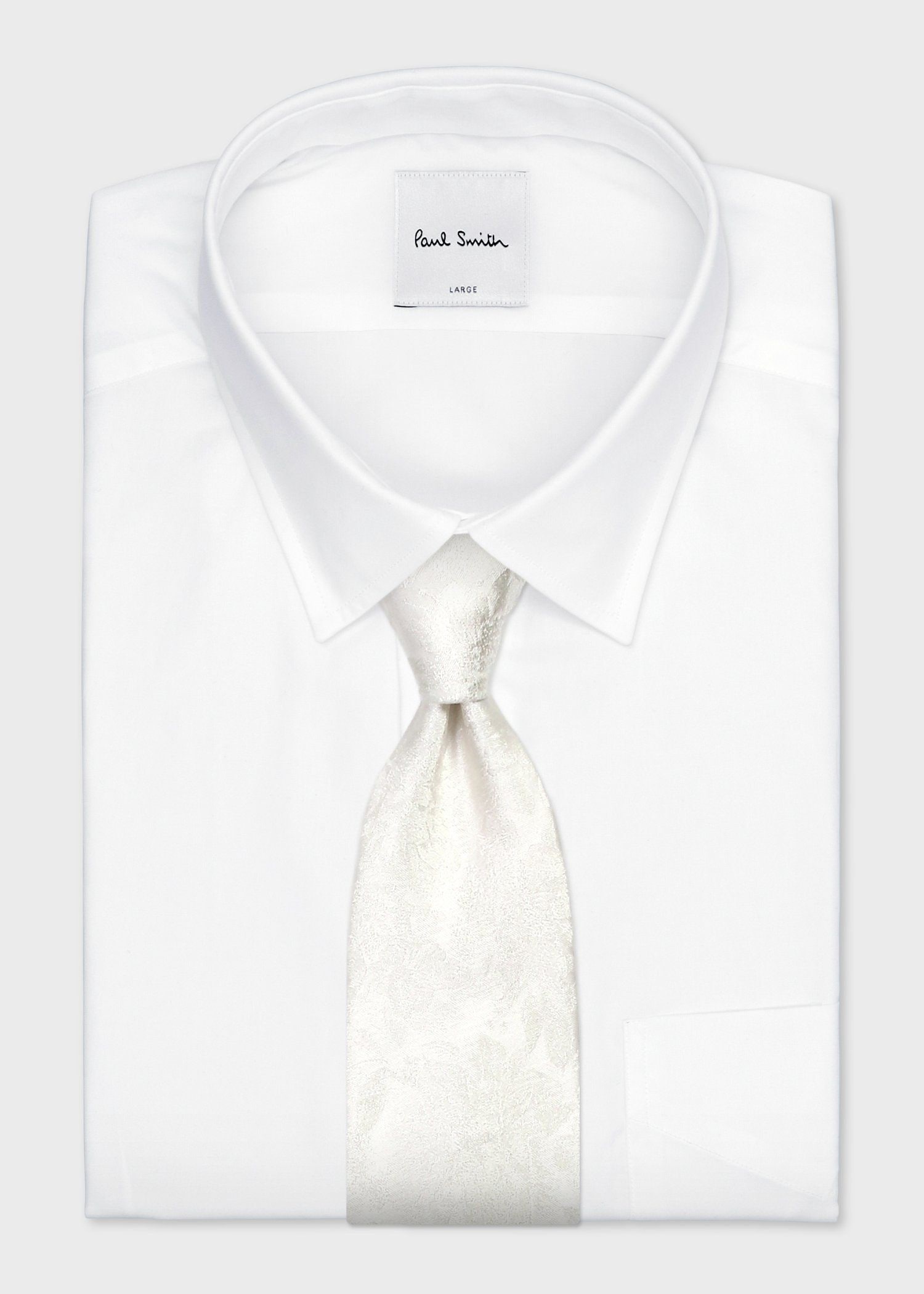 ジャカードフローラル タイ（オフホワイト） ｜ポール・スミス