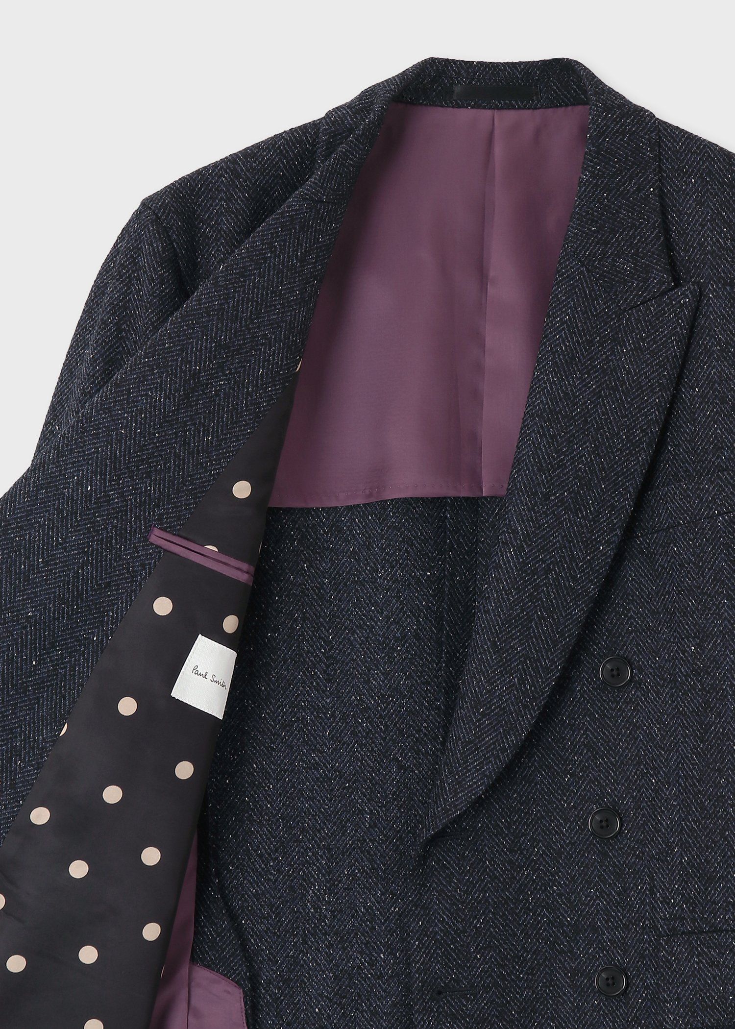 テクスチャード ヘリンボーン ダブルブレスト ジャケット