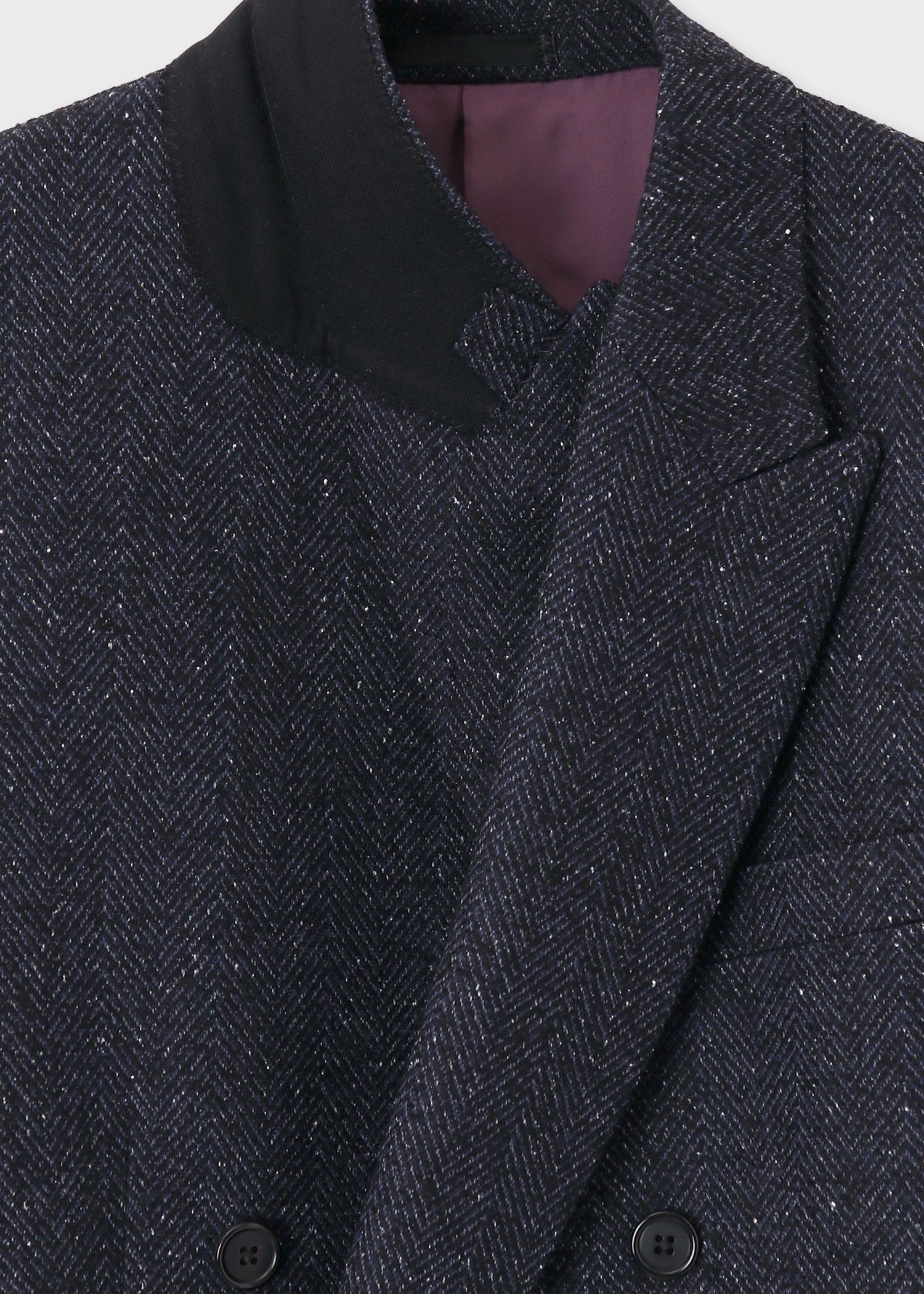 テクスチャード ヘリンボーン ダブルブレスト ジャケット