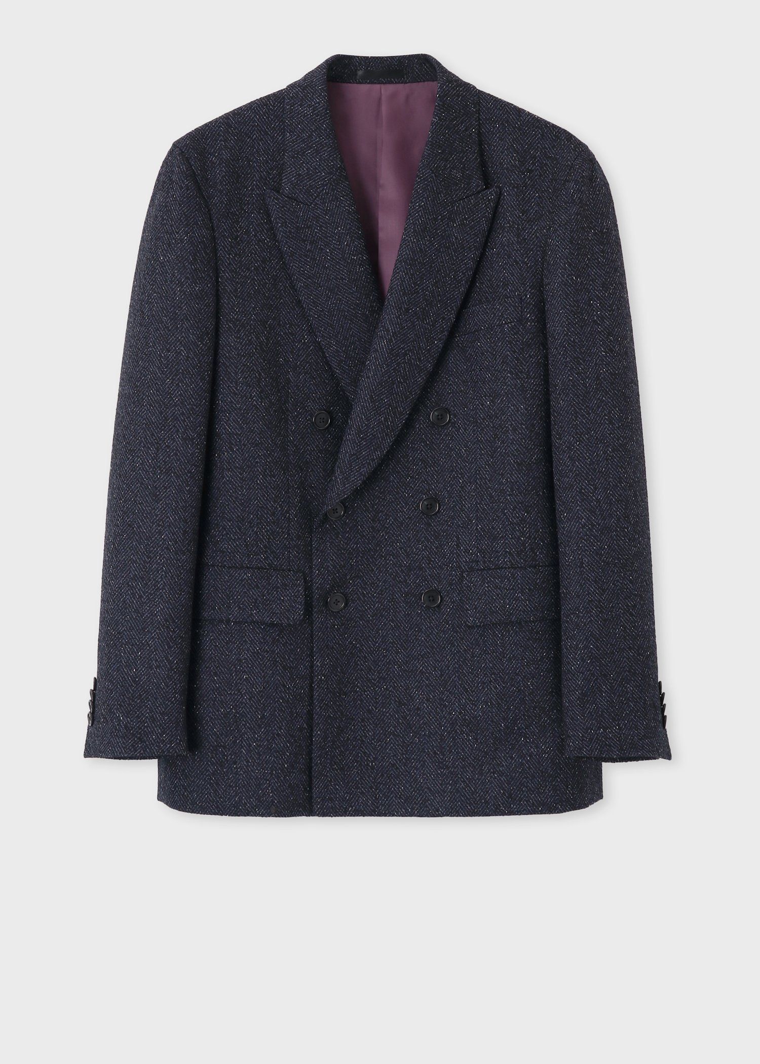 テクスチャード ヘリンボーン ダブルブレスト ジャケット