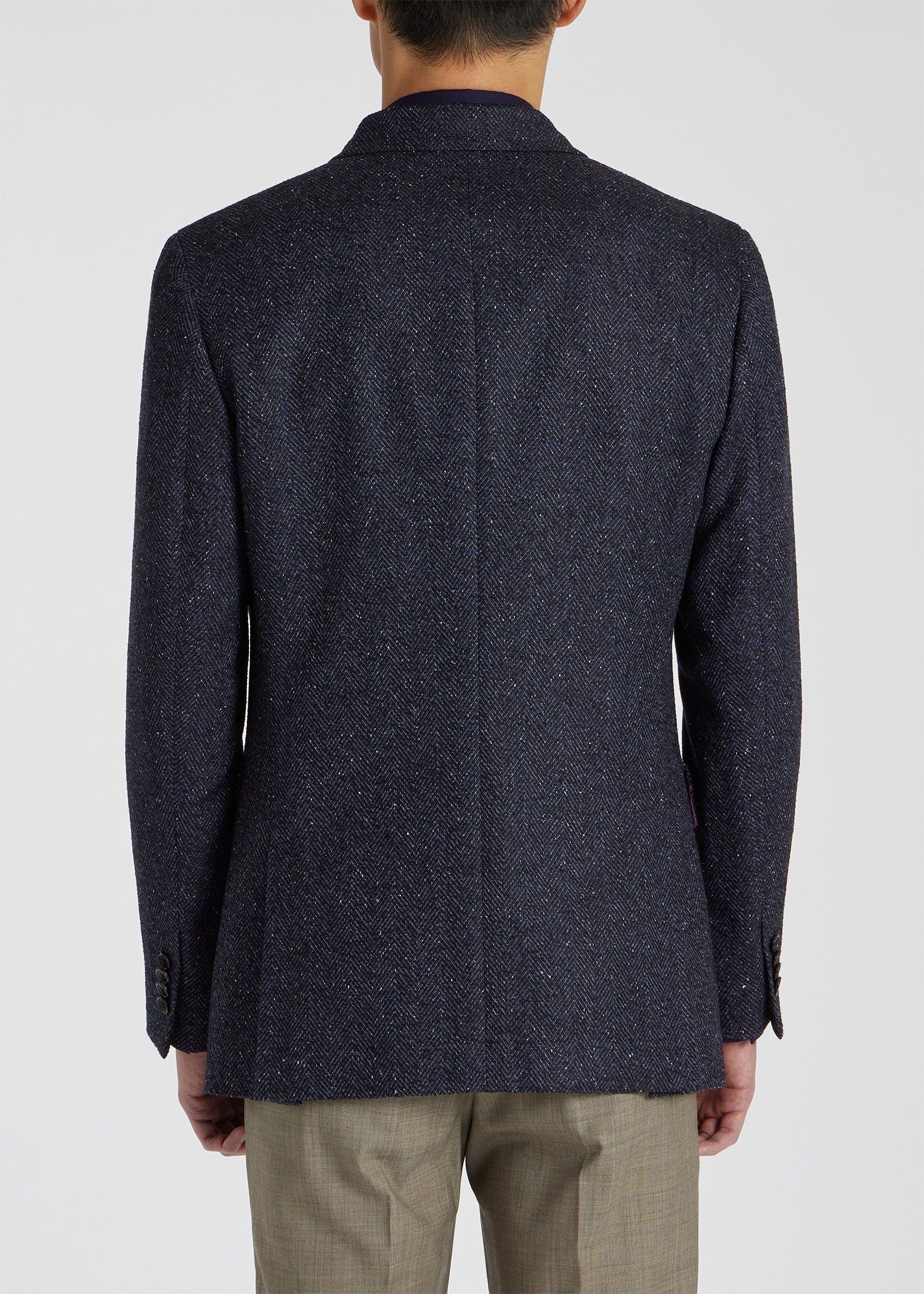 テクスチャード ヘリンボーン ダブルブレスト ジャケット