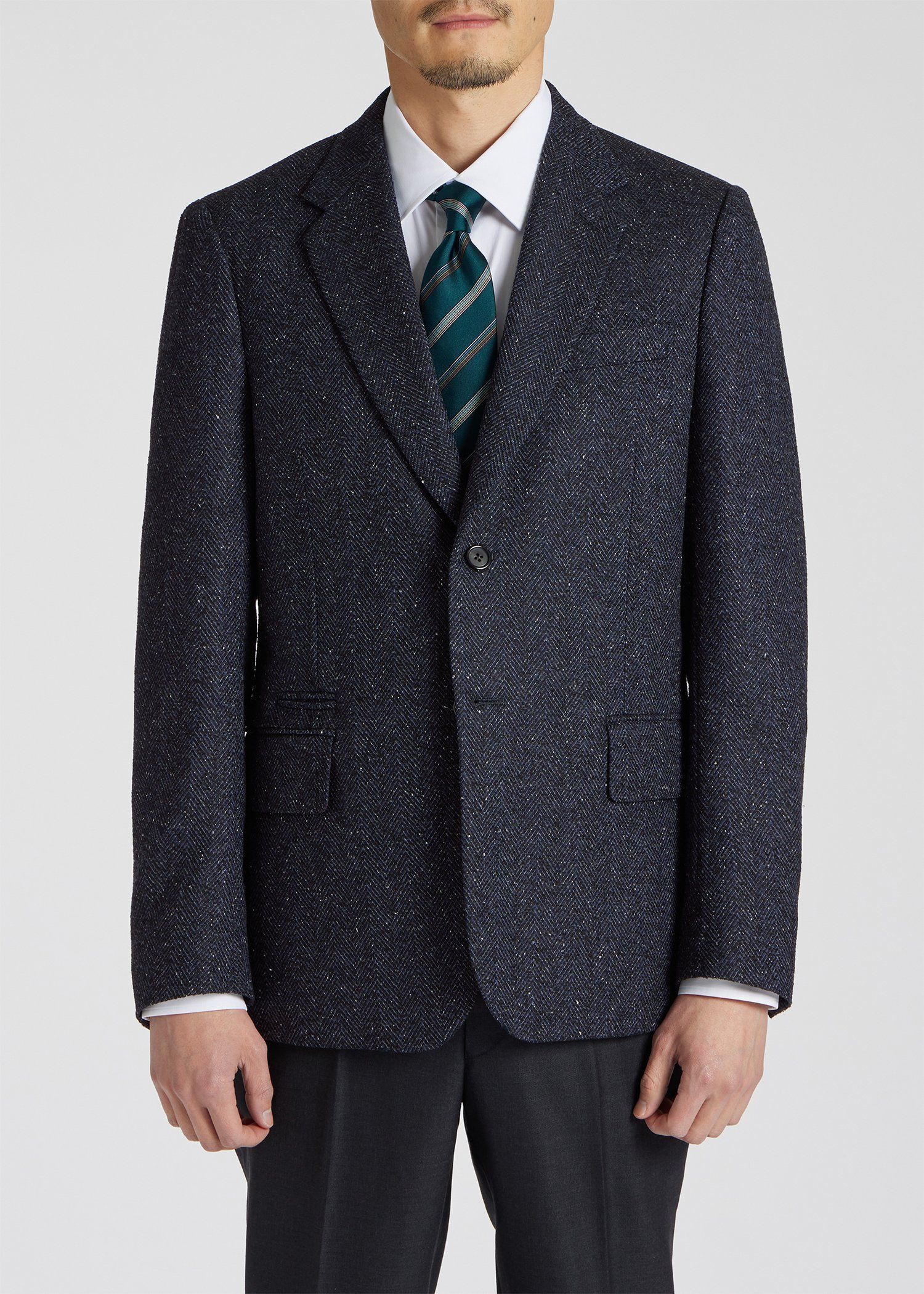 テクスチャード ヘリンボーン 2B ジャケット