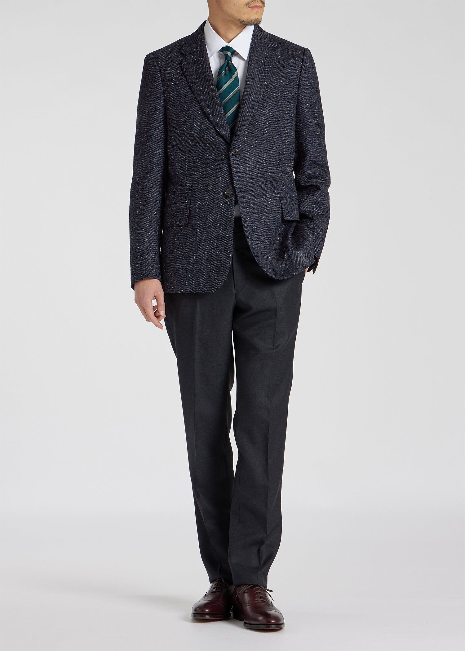 テクスチャード ヘリンボーン 2B ジャケット