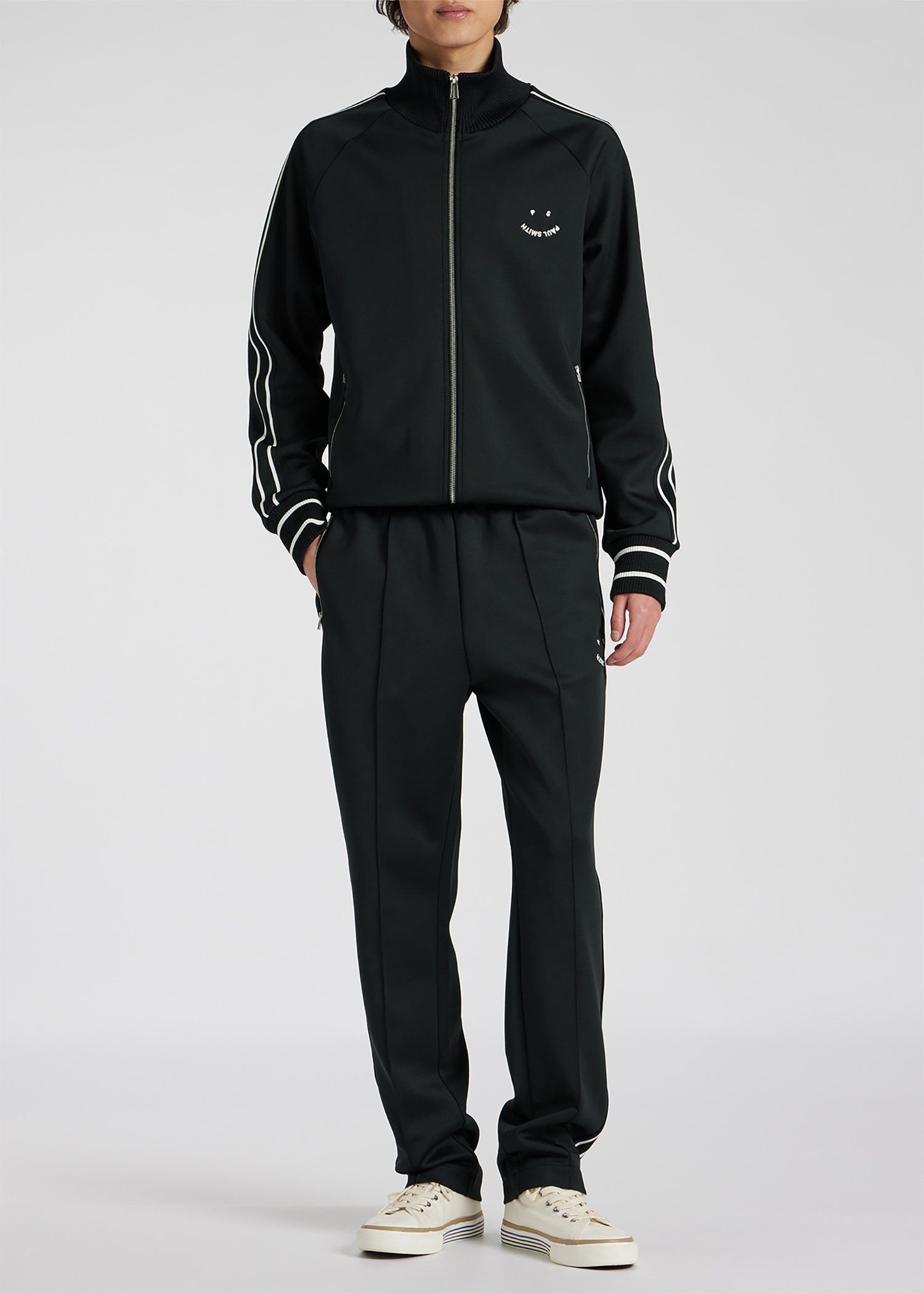 "Happy" コントラストライン トラックパンツ