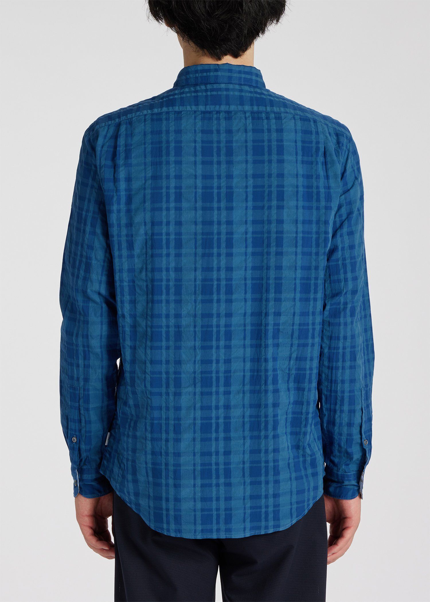 シアサッカー チェックシャツ