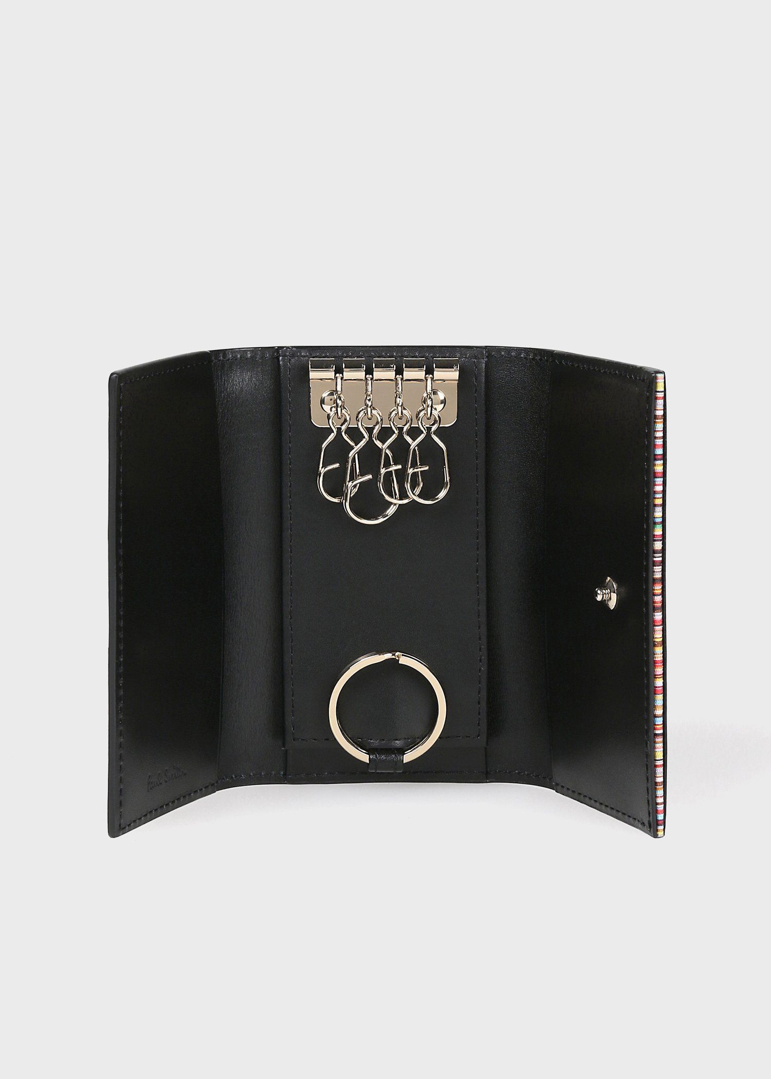 シグネチャーストライプ ティッピング キーケース