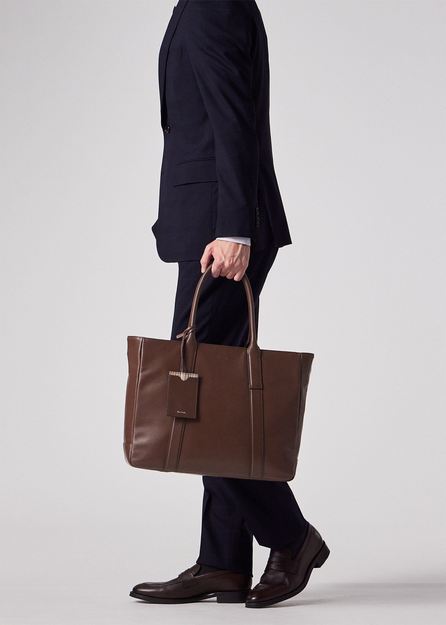 モダンビジネス トートバッグ（ダークブラウン） ｜ポール・スミス
