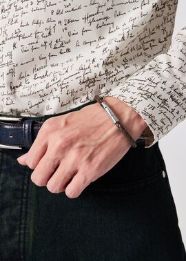 ハンドウーブンレザー ブレスレット（ダークブラウン） ｜ポール・スミス