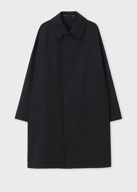 ウールブレンド ワイドシルエット ステンカラーコート