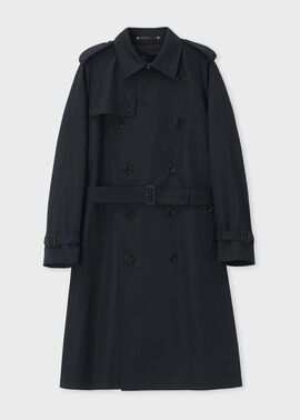 ウールブレンド ヘリテージ ダブルトレンチコート（ネイビー