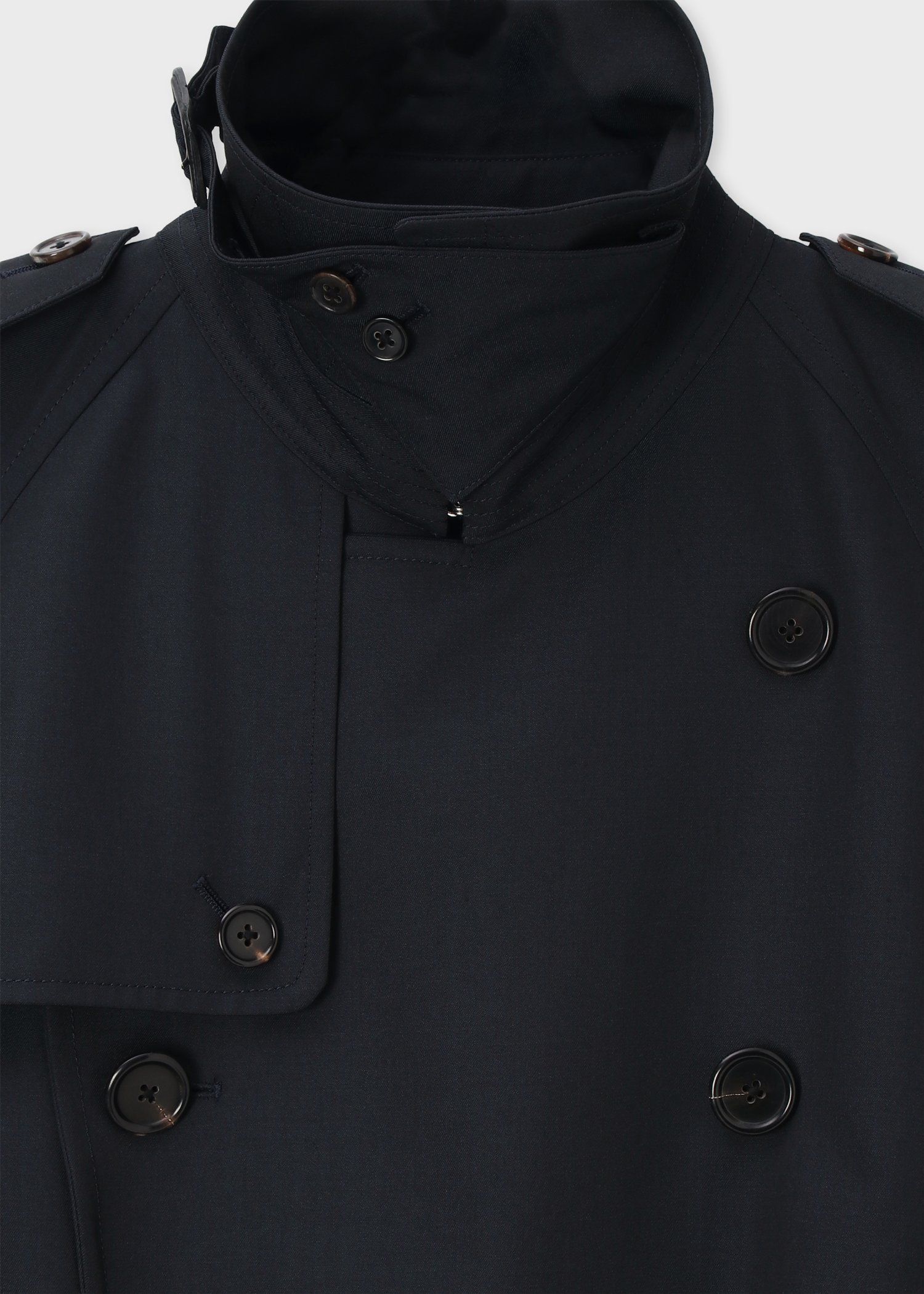 ウールブレンド ヘリテージ ダブルトレンチコート（ネイビー