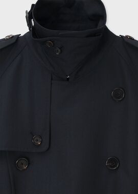 ウールブレンド ヘリテージ ダブルトレンチコート（ネイビー