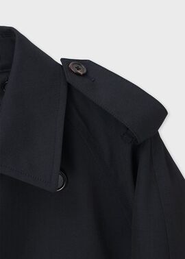 ウールブレンド ヘリテージ ダブルトレンチコート（ネイビー