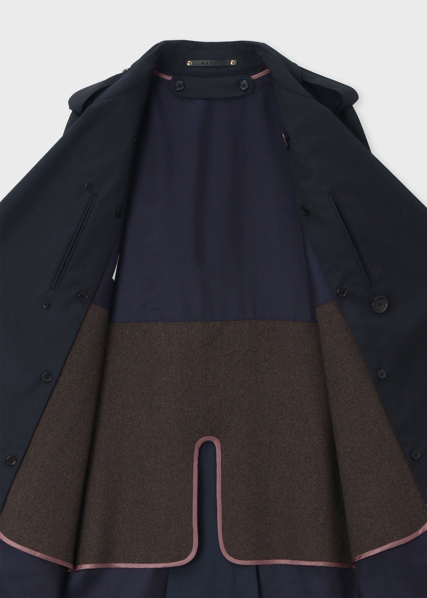 ウールブレンド ヘリテージ ダブルトレンチコート（ネイビー