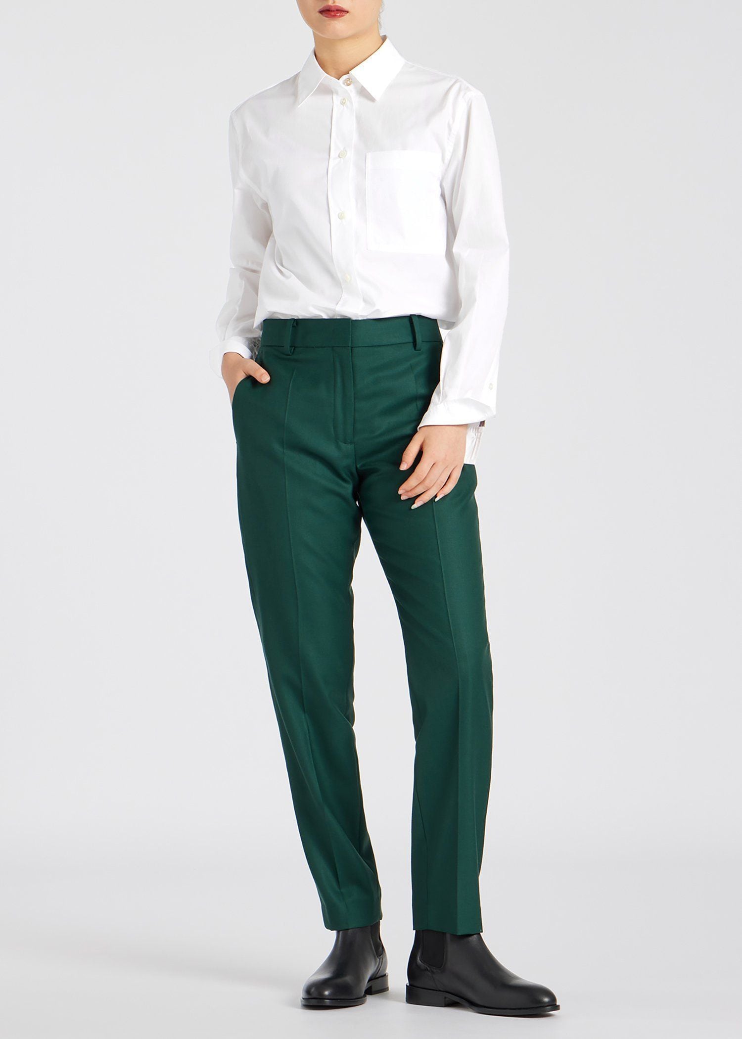 ウィメンズ  シグネチャーストライプ ポイント 長袖シャツ