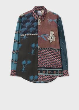 "Travel Collage" プリントシャツ