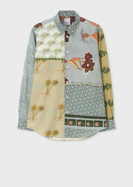 "Travel Collage" プリントシャツ