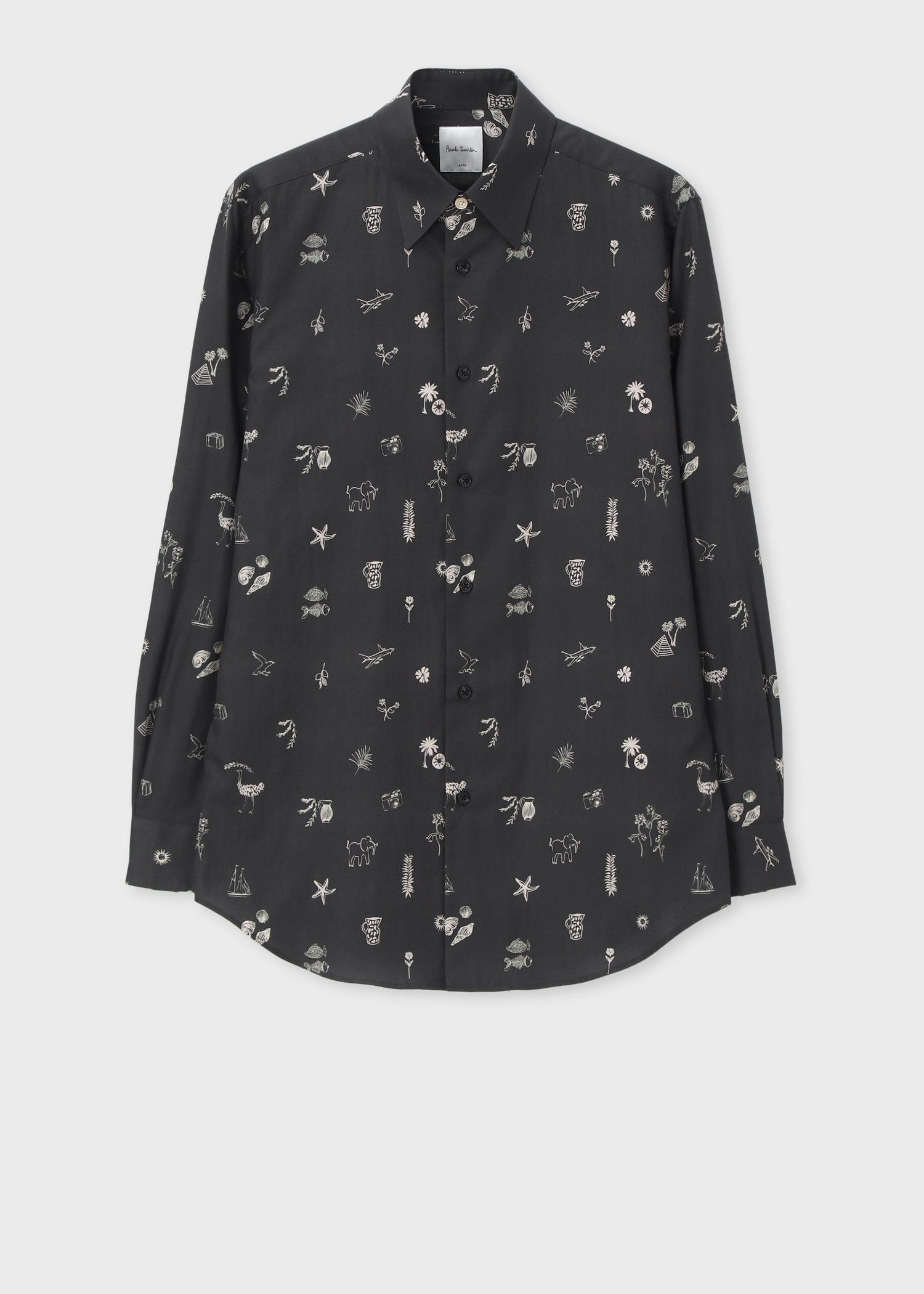 "Travel Print" カジュアルシャツ