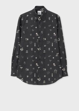 "Travel Print" カジュアルシャツ