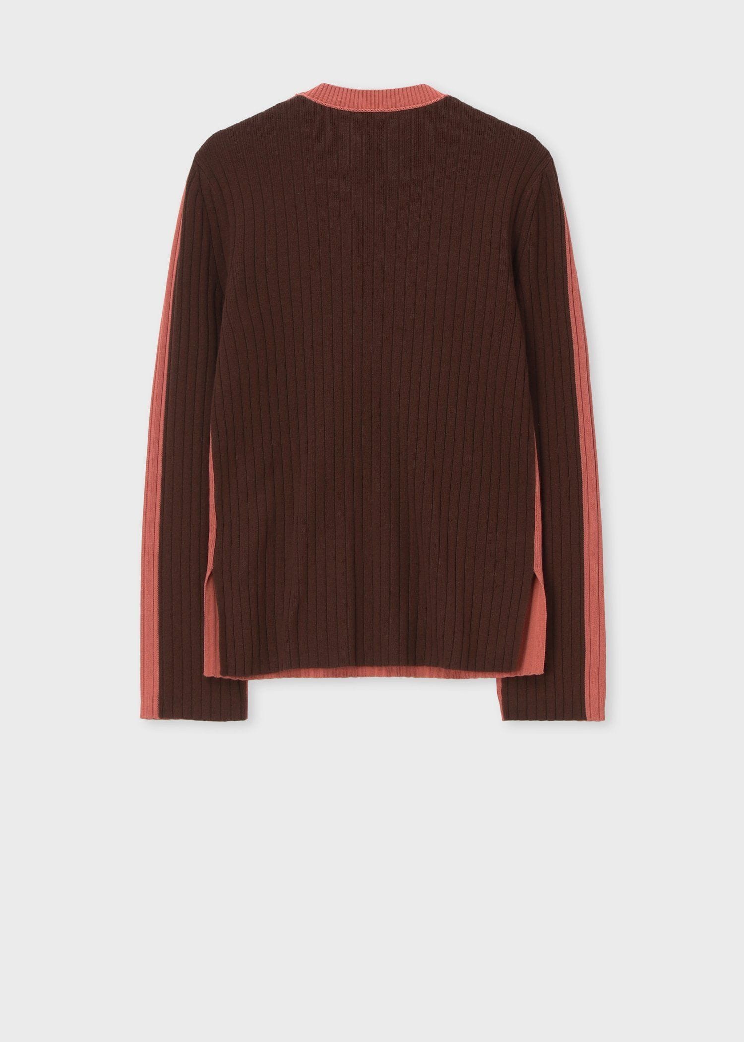 ウィメンズ バイカラー スリット ニット（ピンク） ｜ポール・スミス