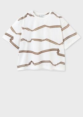 ウィメンズ "Signature Stripe" リボン 半袖Tシャツ