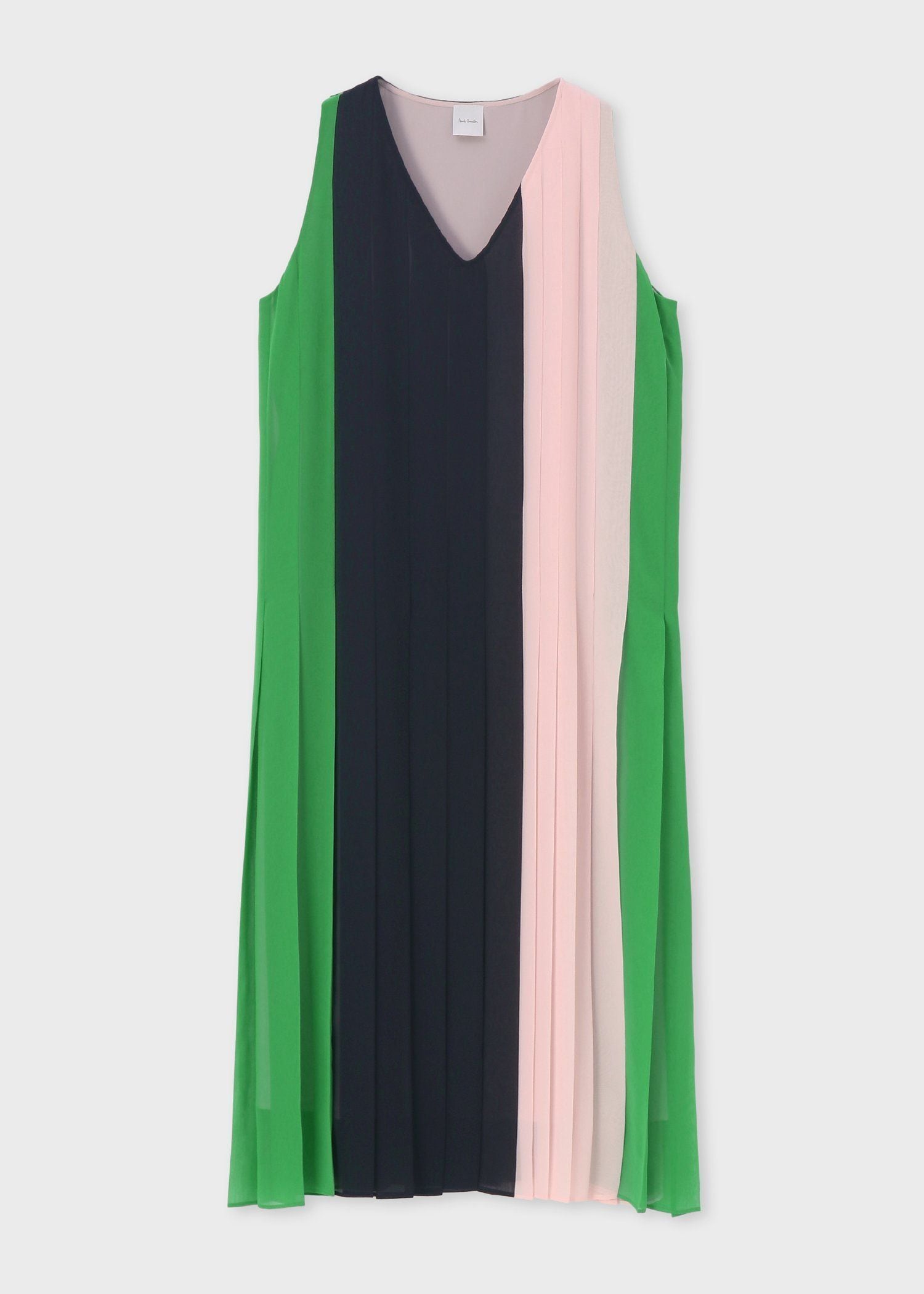 ウィメンズ ブロッキング プリーツ ワンピース