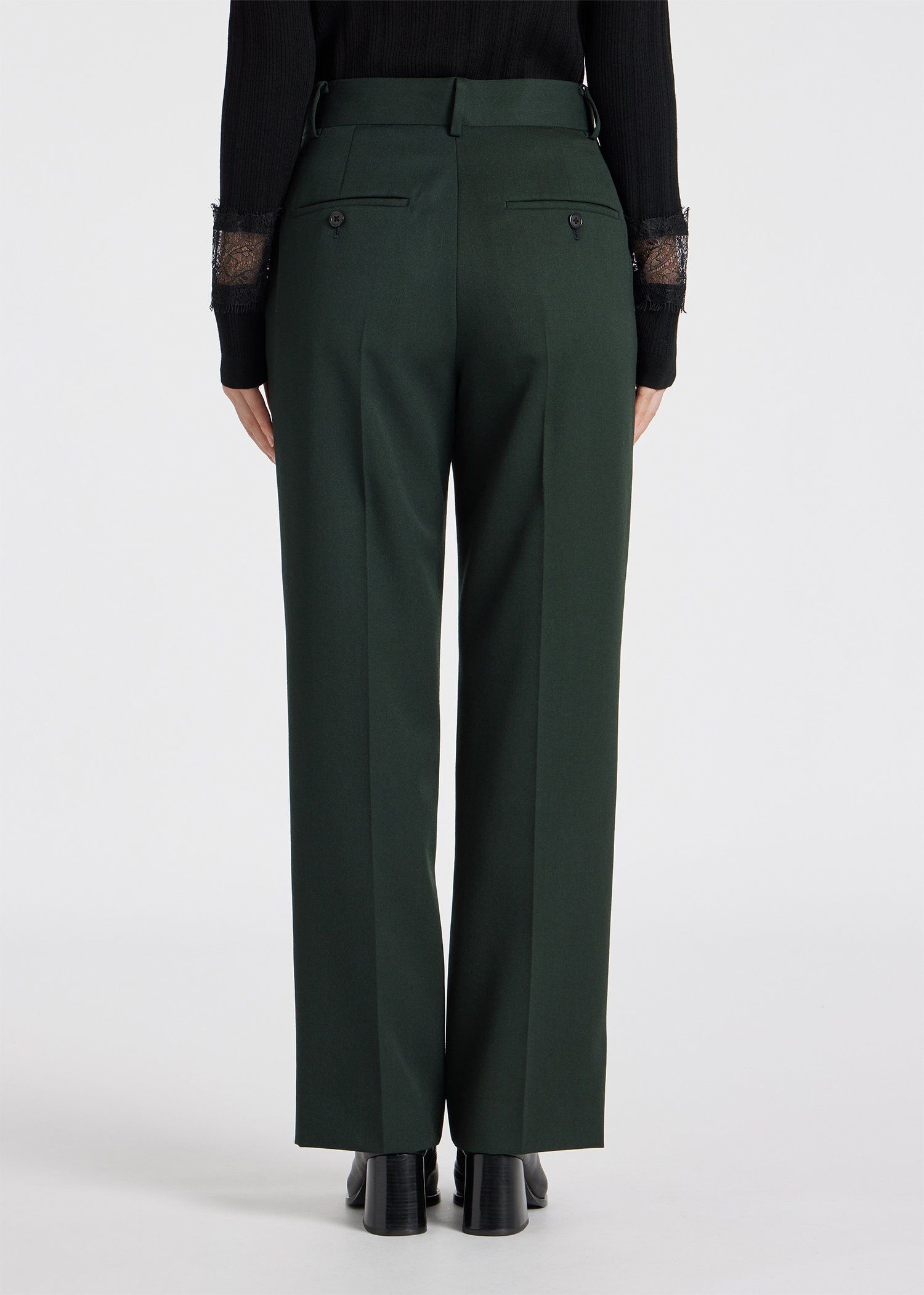 ウィメンズ ギャバ ストレート ワイドパンツ