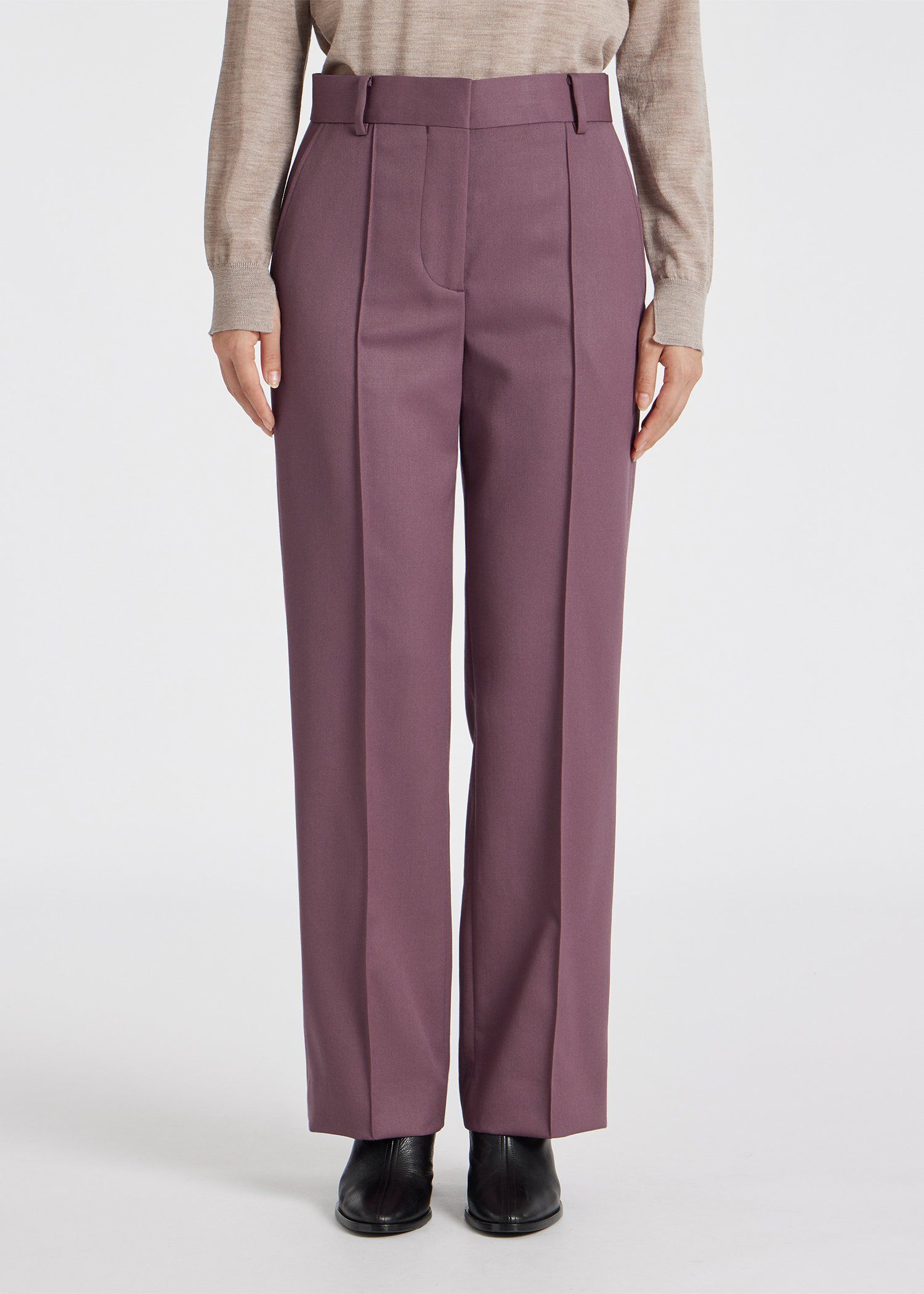 ウィメンズ ギャバ ストレート ワイドパンツ