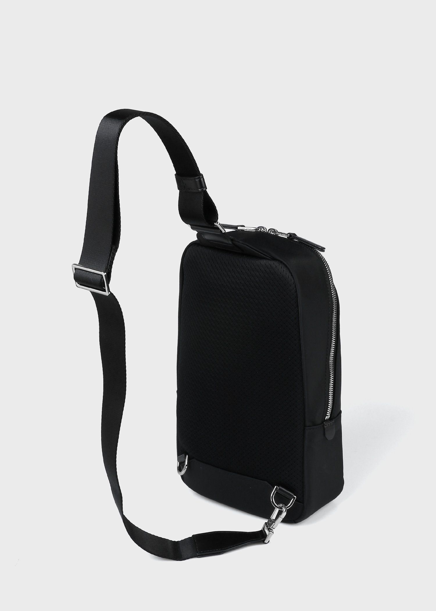 【ポールスミス】ボディバッグ ブラック グレー ナイロン レザー 未使用級 Paul Smith ポールスミス ボディーバッグ ナイロン レザー