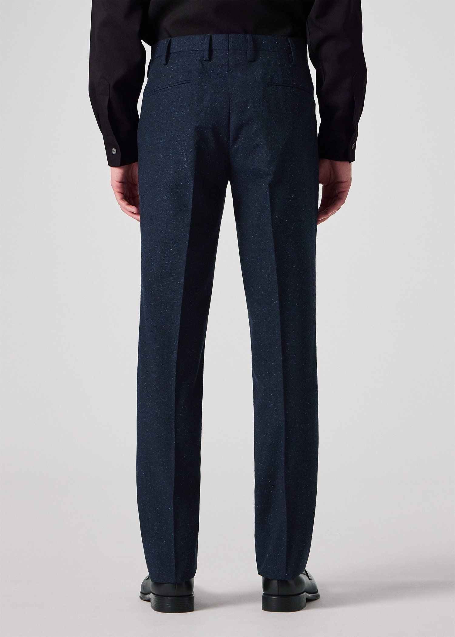 ウールシルク カラーネップツィード テーパード トラウザーズ