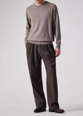 アーティストストライプポイント カシミヤ ニット（グレイッシュ